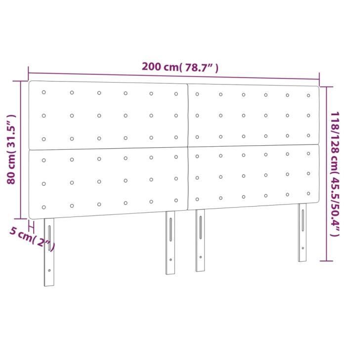 VidaXL Têtes de lit 4 pcs Rose 100x5x78-88 cm Velours3116837