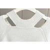 Plus Size Women Thick Hollow Out Mid Length Long Sleeve Pullover Sweater
