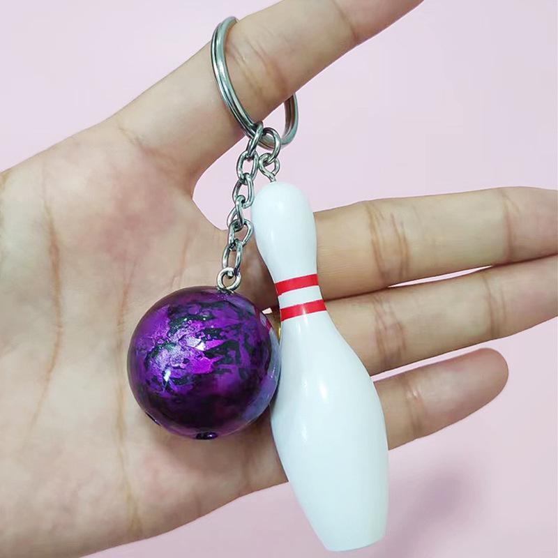 Mini Bowling Keychain Pendant: Creative Sports Game Gift Ornament
