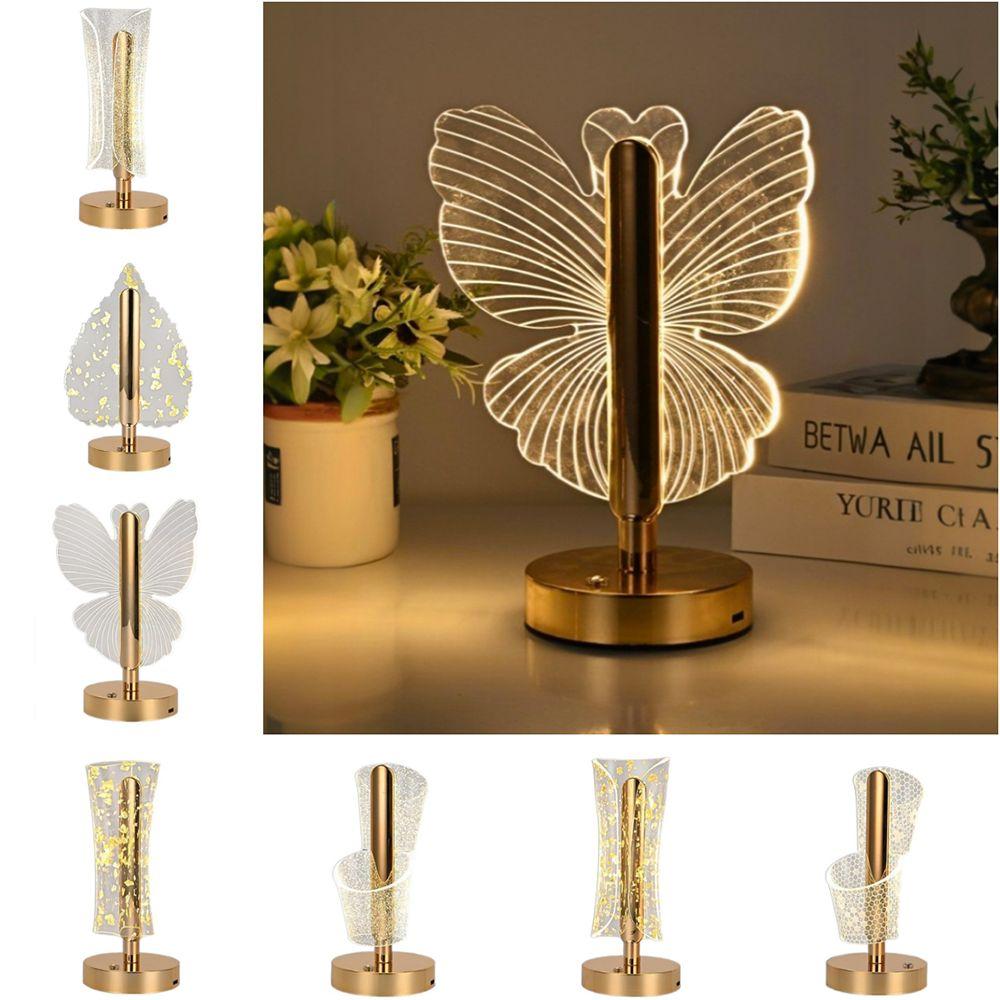 Adjustable LED Table Lamp Transparent Nordic Acrylic Night Light Indoor Lighting