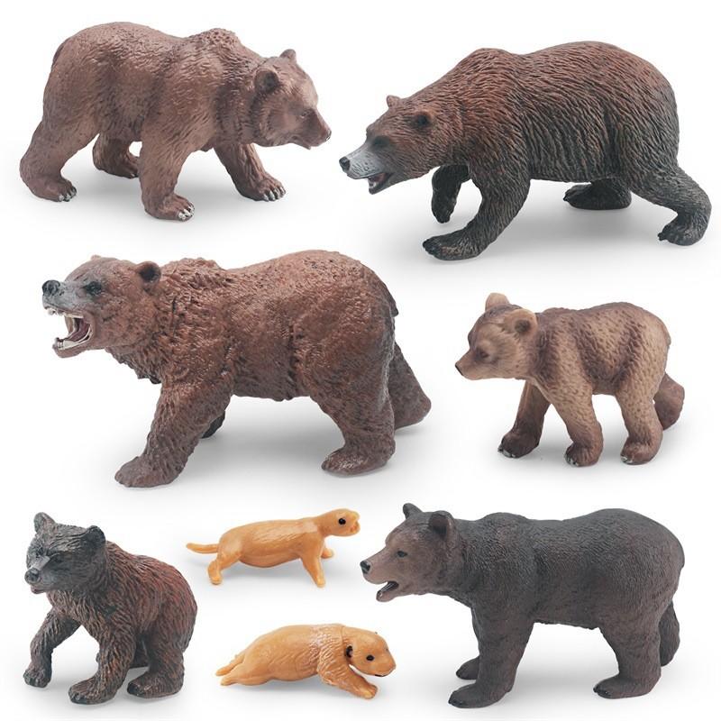 High-quality Pvc Static Brown Bear Growth Cycle Model Perfect For Animal Lovers Collectors Display
