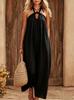 New Summer Striped Halter-Neck Maxi Dress – A Loose, Sleeveless Vacation-style Dress, The Top Choice for Women’s Beach Vacations