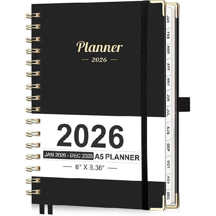AHGXG 2026 Planner, Weekly and Monthly, 2026 Calendar, Jan 2026 - Dec 2026, Hardcover with Monthly Tabs, 100 GSM Thick Paper, for Women School Home