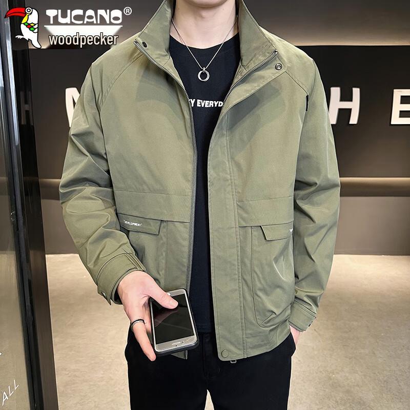TUCANO Men's Casual Windproof Stand-Up Collar Jacket