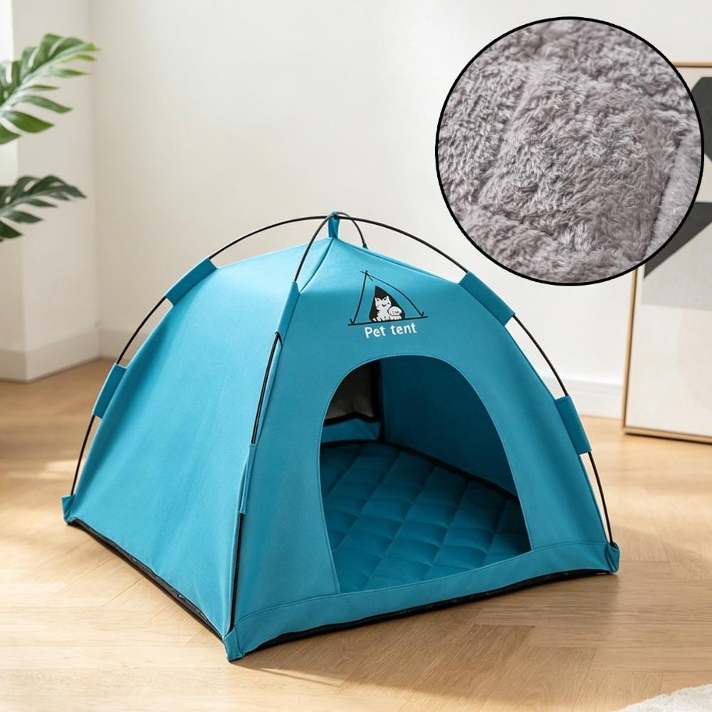 Portable Pet Tent House Comfortable Folding Cat House Pet Supplies Pet Nest Tent Camping Use S синий