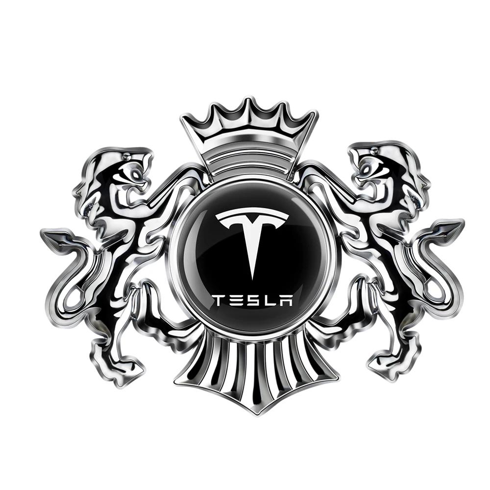 

Car Sticker Tesla 3D Metal Car Body Window Decoration Stickers Badges Auto Styling Auto Accessories For Tesla Model 3 Y S X Cybe срібний