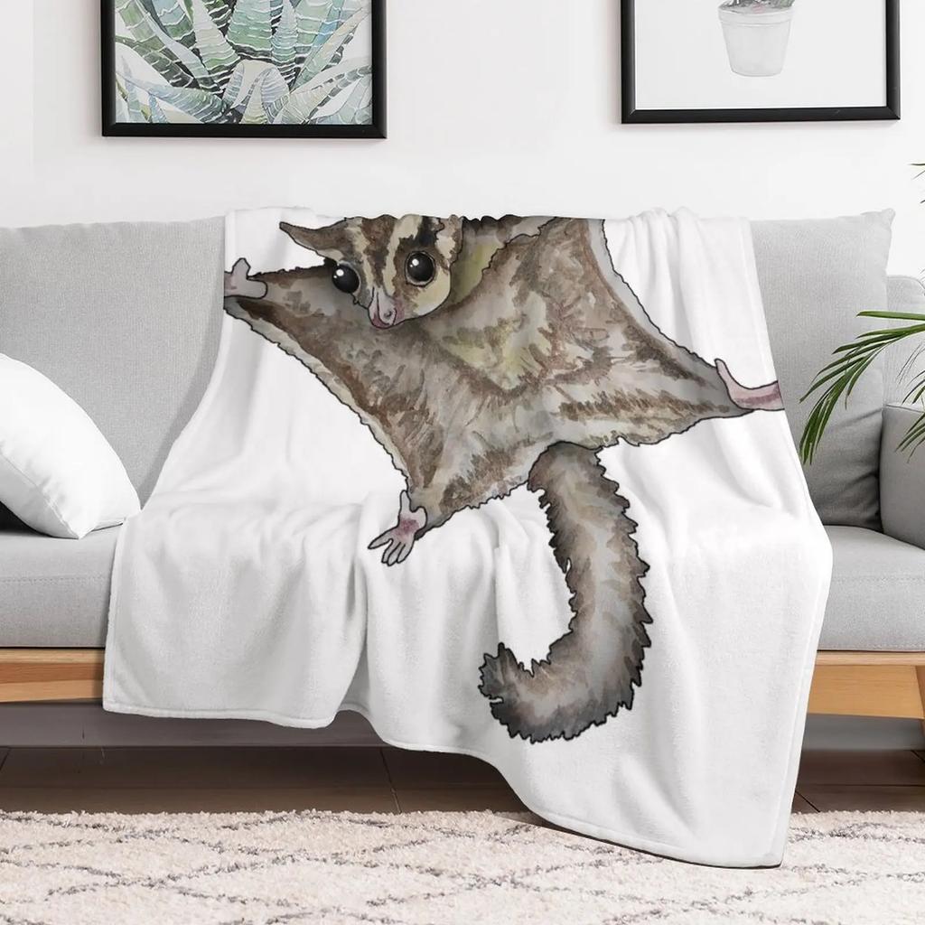 Coperta Plaid Flying Sugar Glider Dimensioni da Viaggio Coperta Accogliente per Aereo Treno