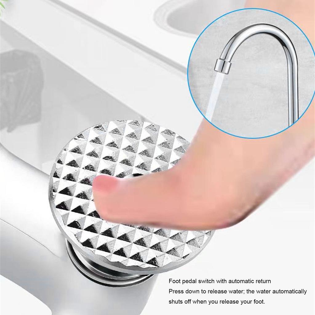 Foot Pedal Valve for Faucet Singe Foot Pedal Water Valve Touchless Pedal Valve for Basin Water Tap Bathroom Basin Faucet Round