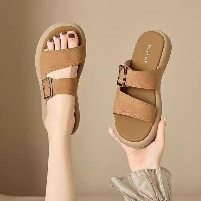 Flat-bottomed Cool Slippers Women's Summer New Soft-soled One-word Slippers Outside Casual Sandals Women's Beach Shoes
