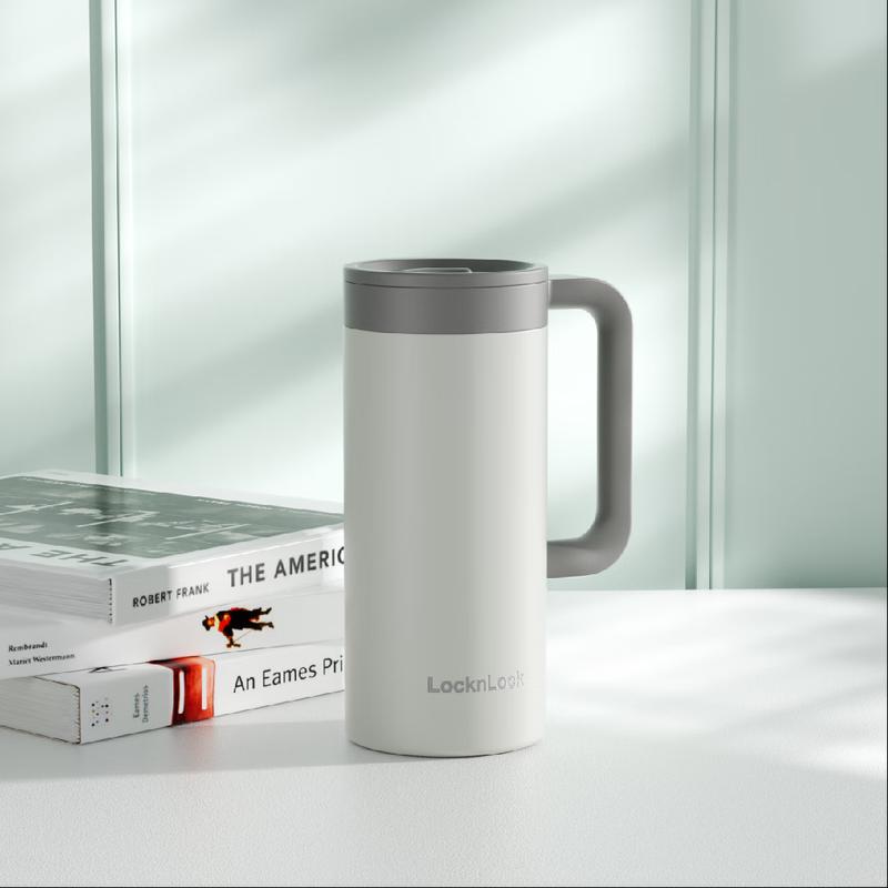 LocknLock LHC4247IVY 500ml Insulated Mug with Lid - Beige