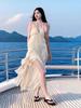 Heavy Industry Neck Sling Dress Women's Summer Long Dress Photo Backless Seaside Vacation Beach Dress