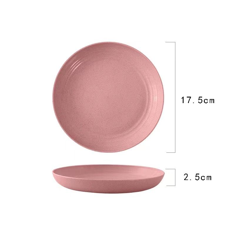 18cm Round Wheat Straw Plate for Snacks, Fruit, and Dining Table Use