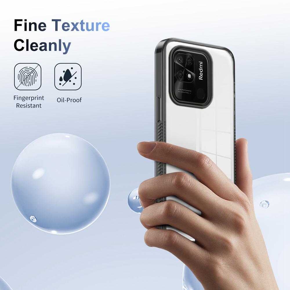 KEYSION Transparent Case for Redmi 10C 10A 9C Soft TPU+PC Anti-slip HD Clear Shockproof Phone Cover for Xiaomi Redmi 9C 10A 10C