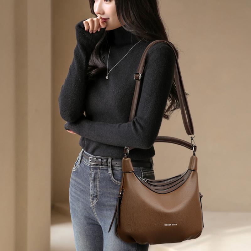 Women’s Soft PU Leather Shoulder Bag & Crossbody Bag 2026 Fashion Solid Color Large Capacity Casual Daily Handbag with Adjustable Strap Zipper