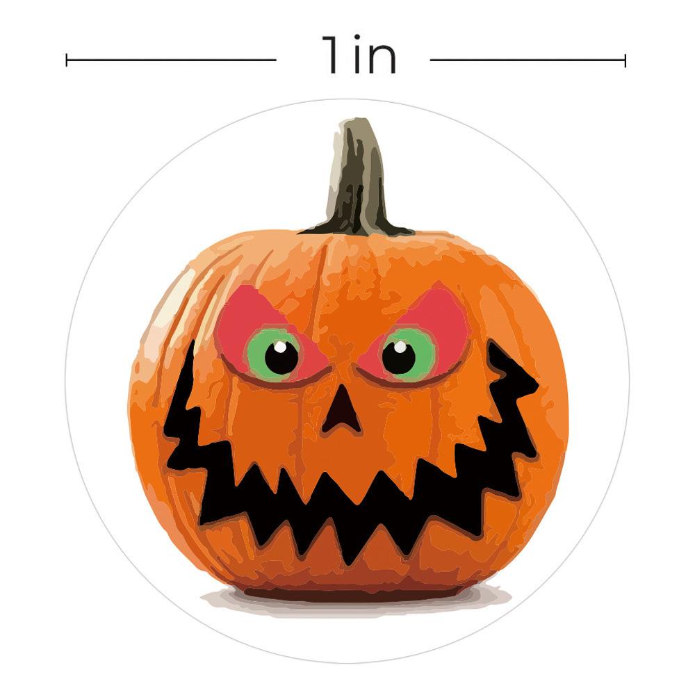50-500pcs Halloween Stickers Round Self Adhesive Label Paper Candy Bags Stickers Package Seal Gift Packaging Sealing Crafts