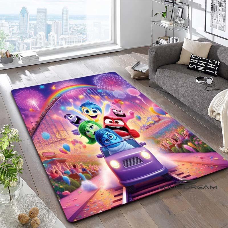 2026 New Inside Out 2 Cartoon Print Rug, Bedroom/Living Room Floor Mat, Large-Area Home Decor Anti-Slip Mat