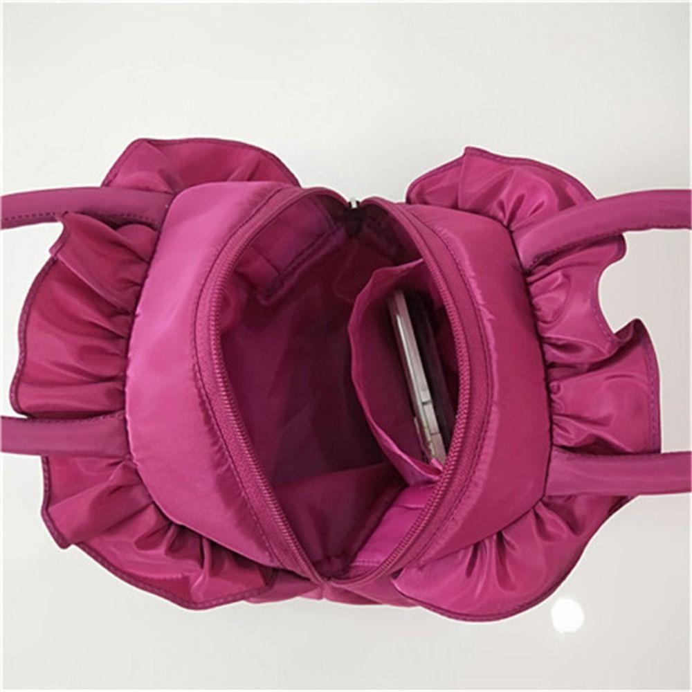 Satin Silk Hanfu Flower Drawstrings Bag Ruffle Small Purse Wallet Rose Flower Handbag  Ladies/Girls