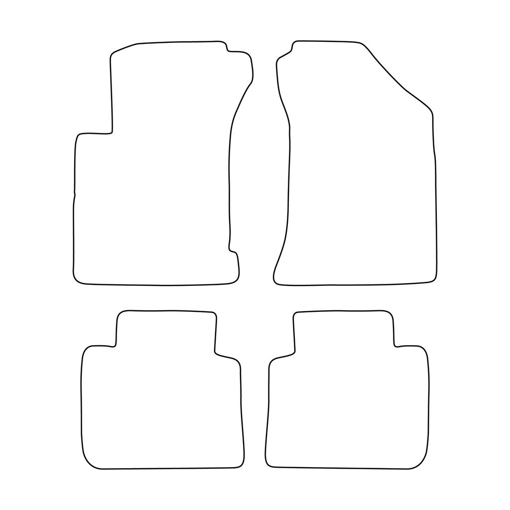 [Blm]Ki005 Black - Set Of Velour Floor Mats To Fit Kia Cerato I 2004-2008 - Black Trim