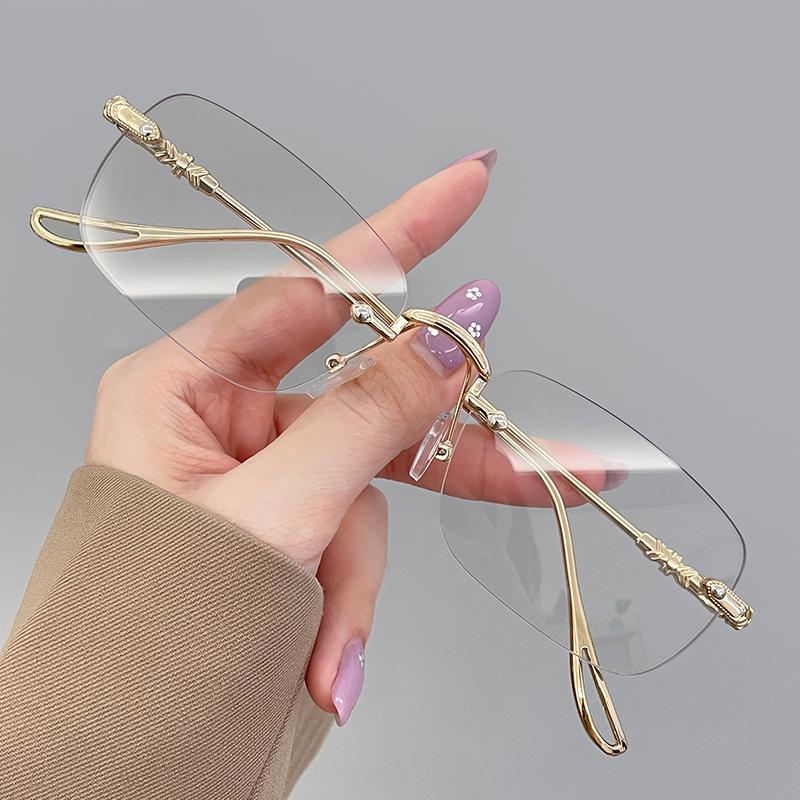 

Fashion Sunglasses Trendy Square Small Frame Rimless Sunglasses Unisex Photochromic Uv400 Protection Lightweight