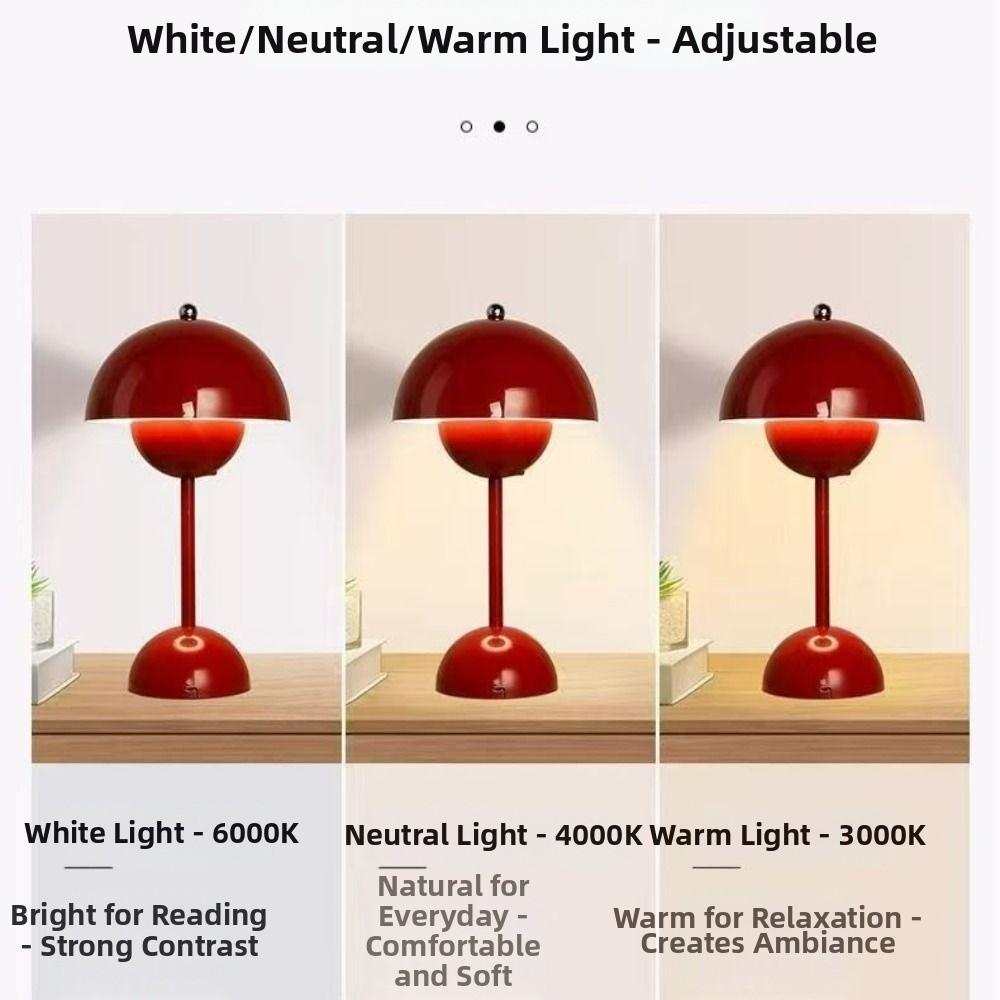 Touch Control LED Table Lamp Tricolored Light Decorative Lamp Dimmable Flower Bud Lamp  Living Room