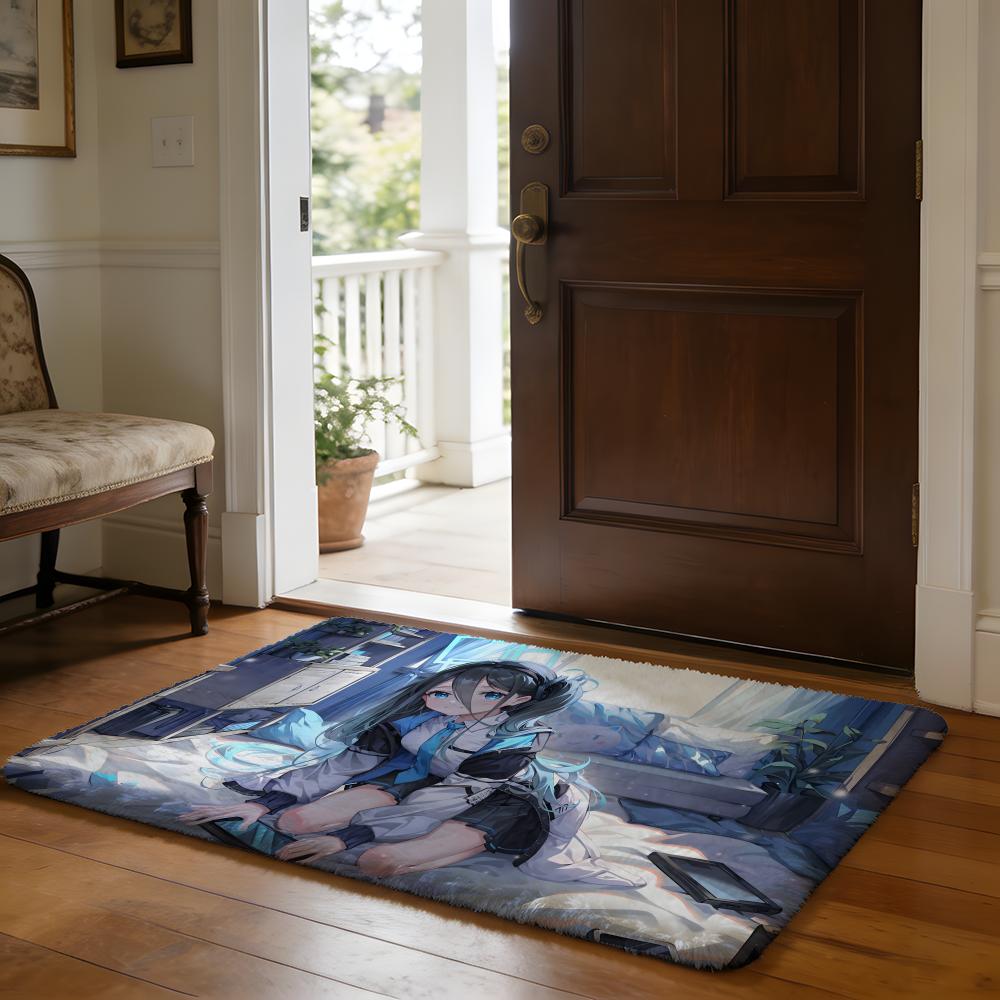AAzur Lane Floor Mat Soft Flannel Absorbent Mat Non-Slip Rug Home Bedroom Bathroom