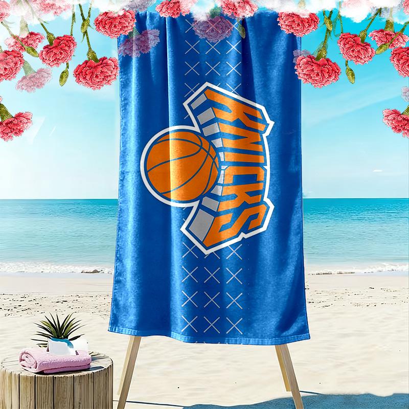 York Knicks Print Beach Towel, Large Soft Quick Dry Towel for Beach Camping Swimming
