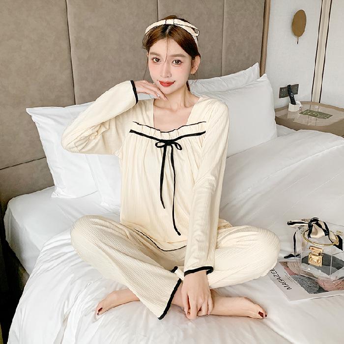 Women's Princess Pajamas: Cute, Sweet Long-Sleeved Cotton Sets, Perfect for Spring and Autumn.