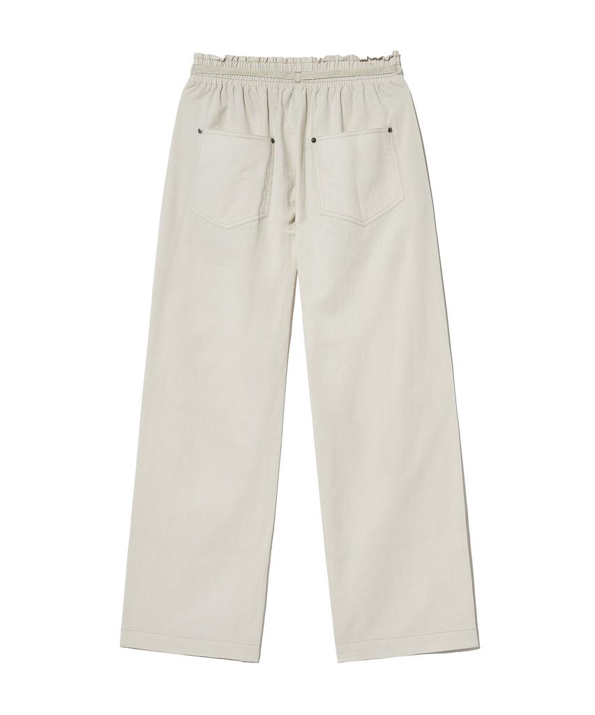 DIAMOND LAYLA Linen Cotton Waist Band Wide Pants P17