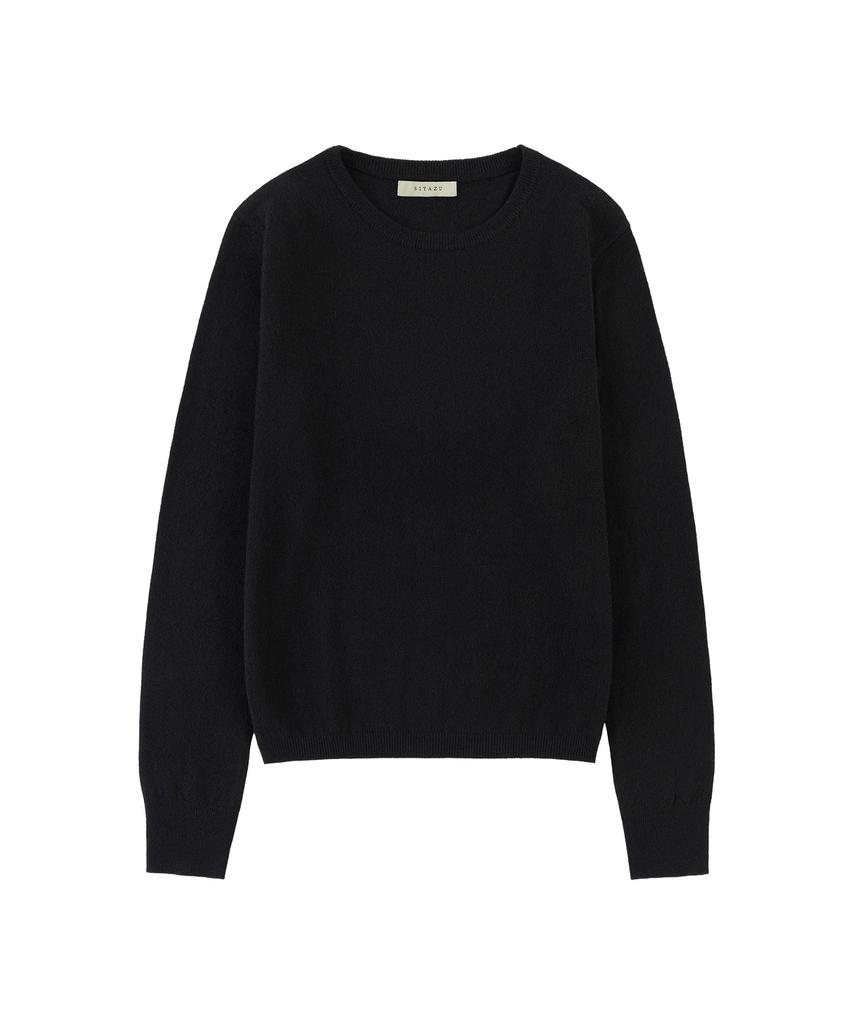 Siyajyu Sikn2175 Basic Round Neck Long Sleeve Knit_Black