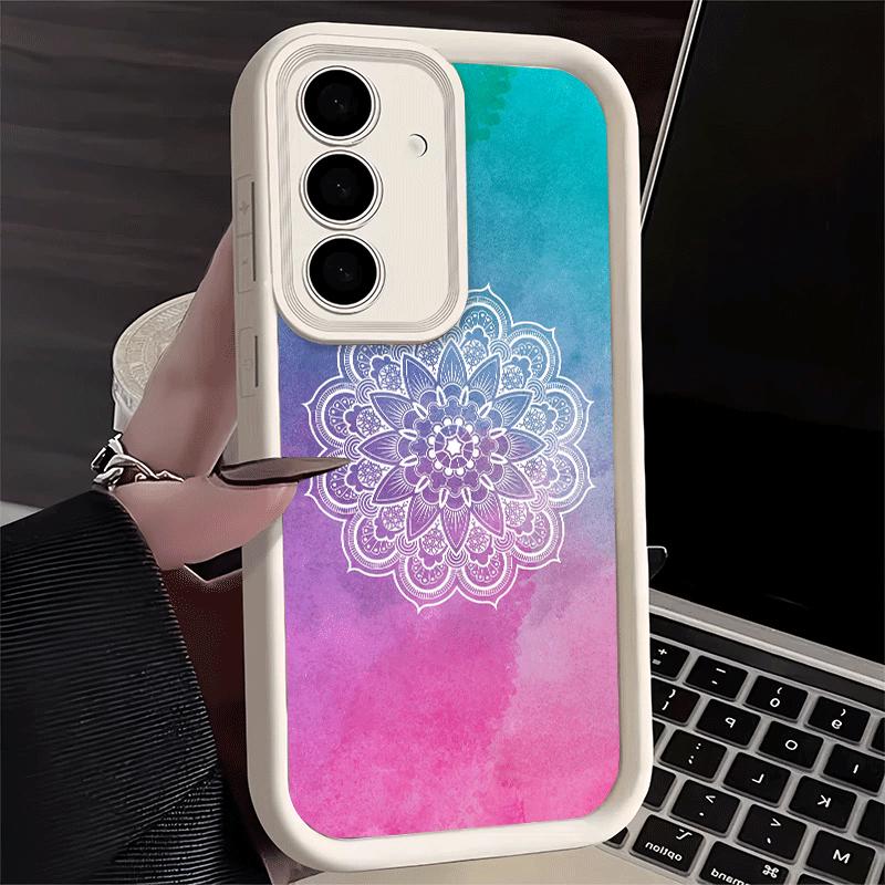 Phone Case for Samsung Galaxy S26 S25 Ultra S24 FE Mandala Style Pattern Shell S23 Plus S22 + S21 S20 5G Soft Silicone Funda