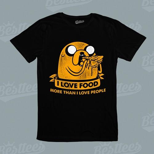 KIDS/MEN/WOMEN I Love Food More than I Love People Adventure Dog Graphic T-Shirt S разноцветный