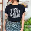 Witchy Woman Shirt | Gothic Witchcore Moon Phase Graphic Tee, Feminist Witch Top