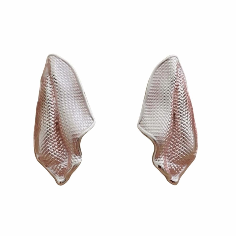 Trendy Style Irregular Stud Earrings Elegant French Minimalist Earrings Metal Earrings Party розовый