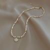 Baroque freshwater pearl necklace, elegant and stylish, a minimalist design featuring freshwater shell and cloud-shaped pearls