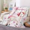 Pink Cartoon Unicorn Blanket Baby Girl Boy Linen Flannel Blanket Personalized Family Friend