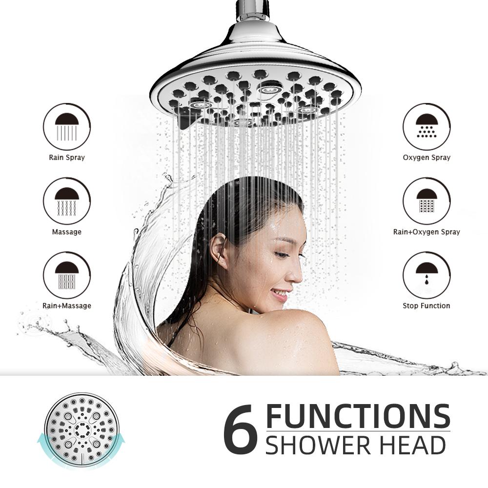 American Chrome Finish Brass Ball Valve Round Overhead Rainfall Showerhead with Fixed Spray
