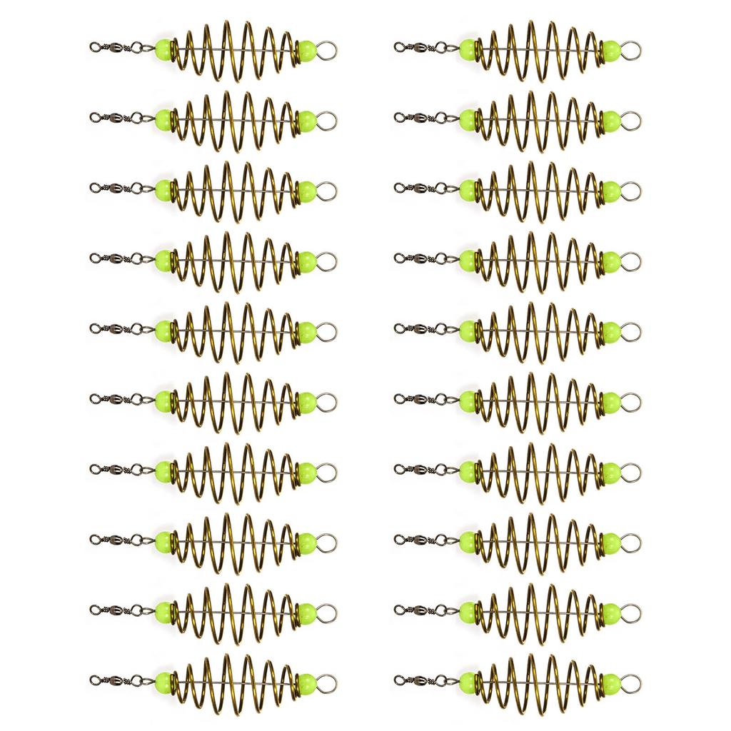 20Pcs Fishing Accessory with Glowing Bean and Spring For Shrimp Carp Fish Baits Glowing Fishing Feeder Lures Feeder