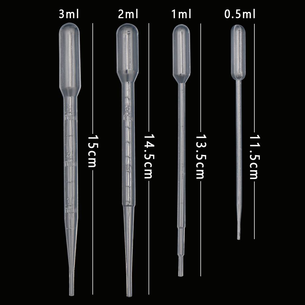 100/250Pcs Plastic Disposable Laboratory Transfer Graduated Pipettes Dropper Polyethylene Makeup Tools Supplies 2ml-100Pcs