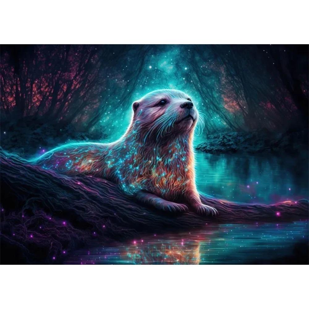 Pop Art Colorful Neon Animals DJ Music Poster Aesthetic Capybara Cat Dog Panda Rabbit Canvas Print Wall Art Mural Room Decor