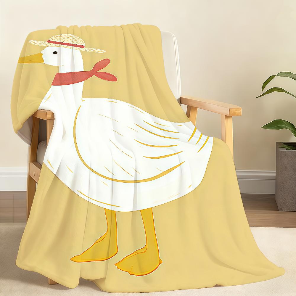 Cute duck goose animals Blanket For Soft Throw Blanket for Picnic Bed Sofa Home Bedroom Cozy Warm Comfortable