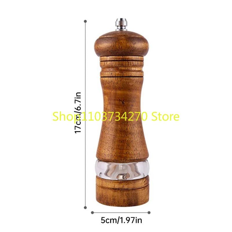 6 Inches Salt and Pepper Grinder Sets Mill Ground Seasoning Bottle Ceramic Core Solid Wood Kitchen Supply