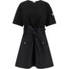 Spliced Round Neck Knit Tie Short Sleeve Dress Women Dresses L10938I0001189AUG999