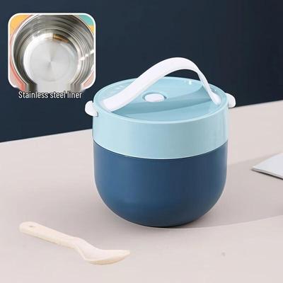 ZISIZ Zweifarbig Blau Edelstahl Isolierter Lunchbehälter Set