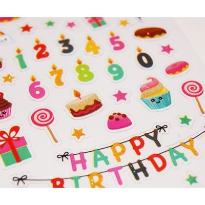 Adesivos - Elegante - Glitter Aniversário - Multicolorido - 7,5 x 10 cm - Misto