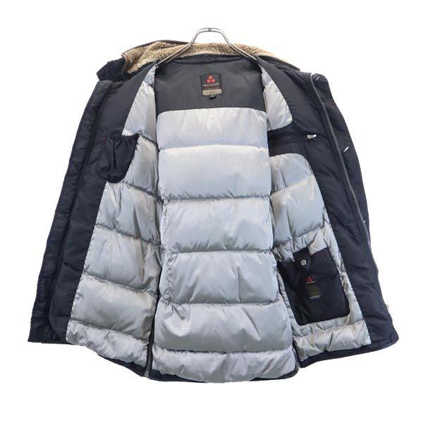 PEUTEREY Péřová bunda S černá Boa límec, kapuce Pánská Použitá