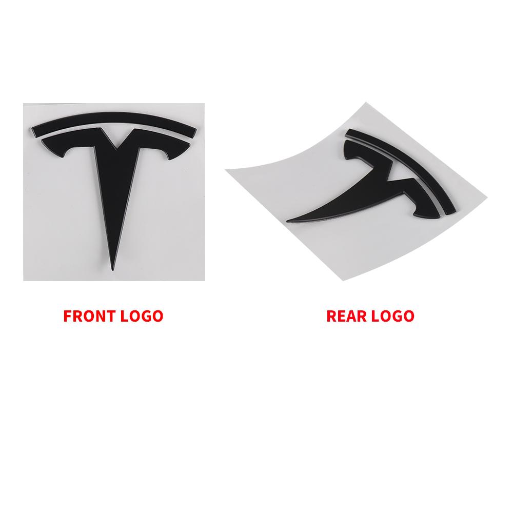 ANA1 3D ABS Car Front Head Hood Emblem Rear Trunk Badge Sticker For Tesla Model 3 Model Y Replacement Decoration Decals Accessories