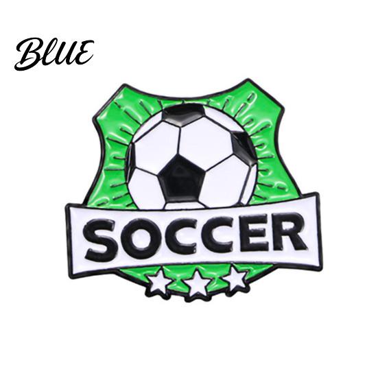 Denim Jacket Pin Enamel Brooch Zinc Alloy Texture Football Shape