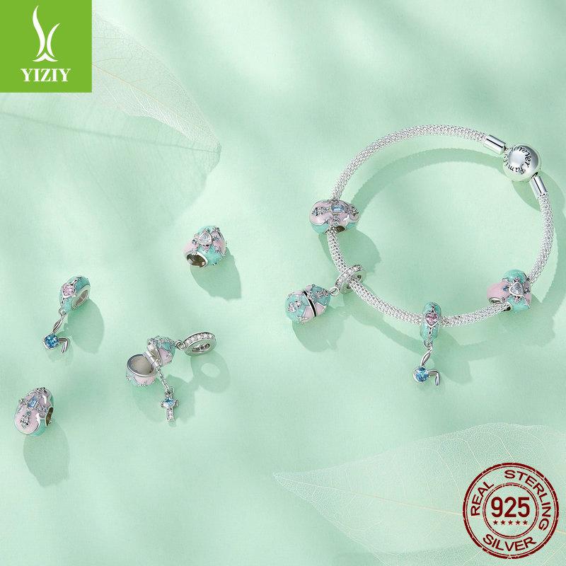 Easter Egg Diy Bracelet Beads, Love Rabbit S925 Silver Silicone Positioning Beads