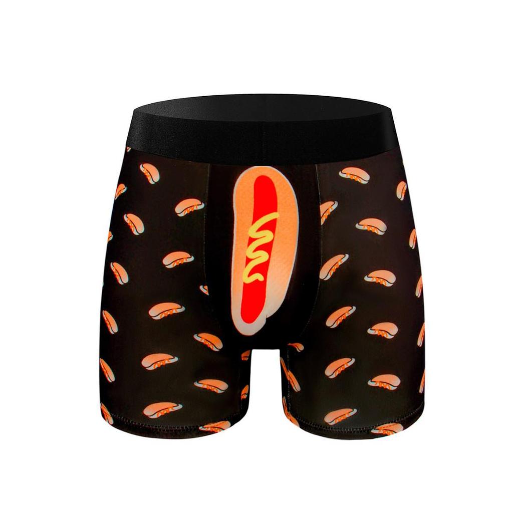 Temu Digital Printing Men's Breathable Boxer Briefs - Comfortable European & American Style Underwear