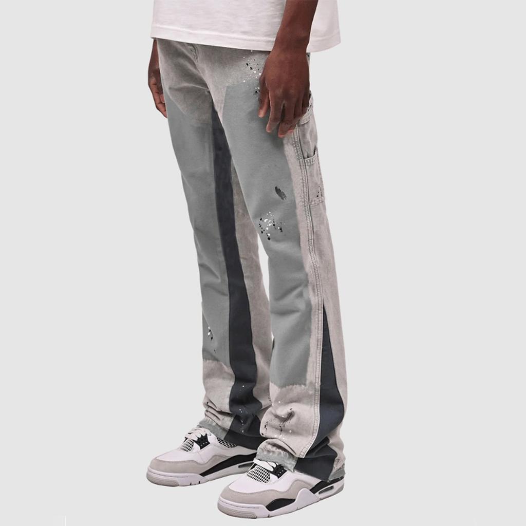 DRIPX Jeans Lavati Uomo Vintage Caviglia Pantaloni Vita Media Tasche Bottone Zip Chiusura Denims Usurati Streetwear Pantaloni Dritti